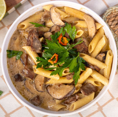 Beef Stroganoff & Creamy Mash