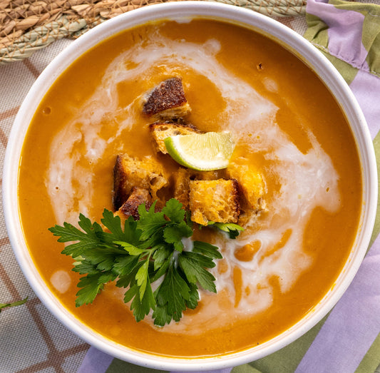 Roasted Sweet Potato & Carrot Soup